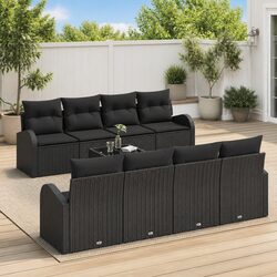 Compact and Modern Garden Sofa Set in Black
