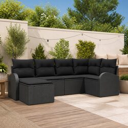 Concise Black Modular Garden Sofa Set Overview