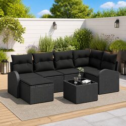 7-Piece Modular Garden Sofa Set: Compact and Elegant