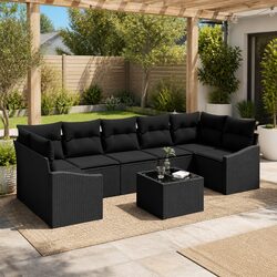 Compact and Stylish Outdoor Sofa Set in Black