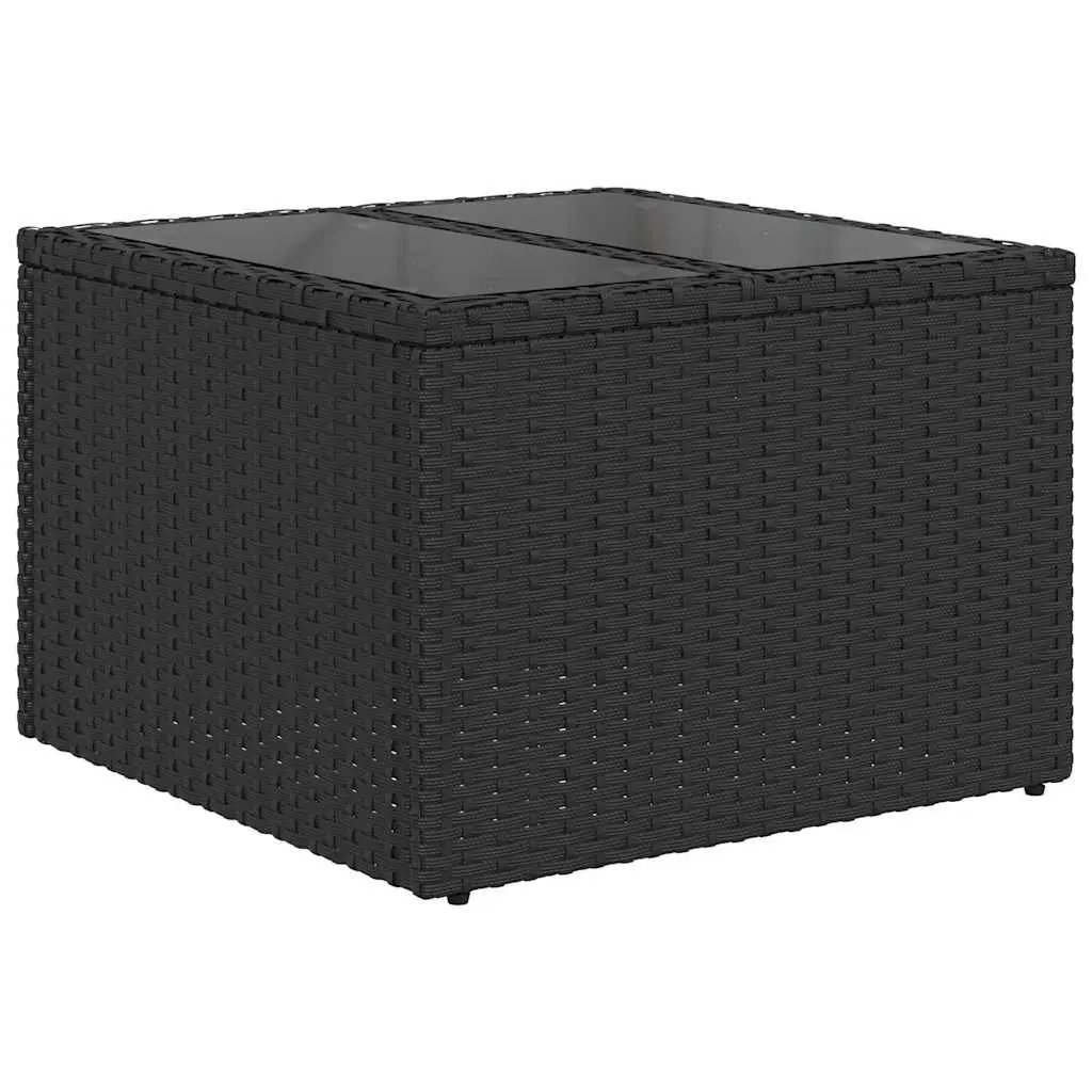 Outdoor Sofa Set 11 Pieces Black Poly Rattan Garden Patio Furniture with