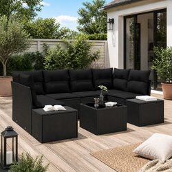 Concise 7 Piece Garden Sofa Set with Comfort and Style
