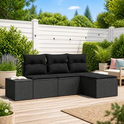 Compact and Stylish 4-Piece Garden Sofa Set