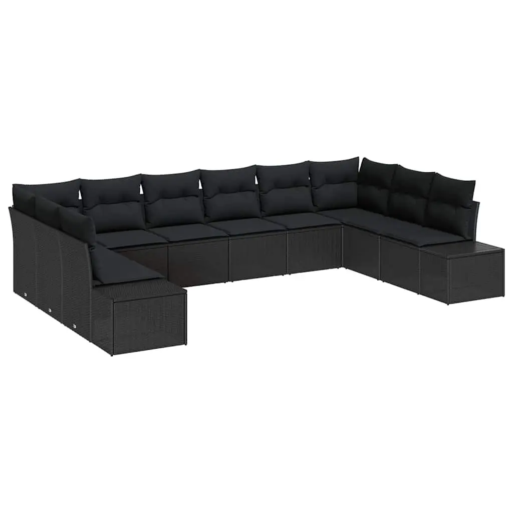 Garden Sofa Set 10 Piece Outdoor Sectional Poly Rattan Modular Lounge with