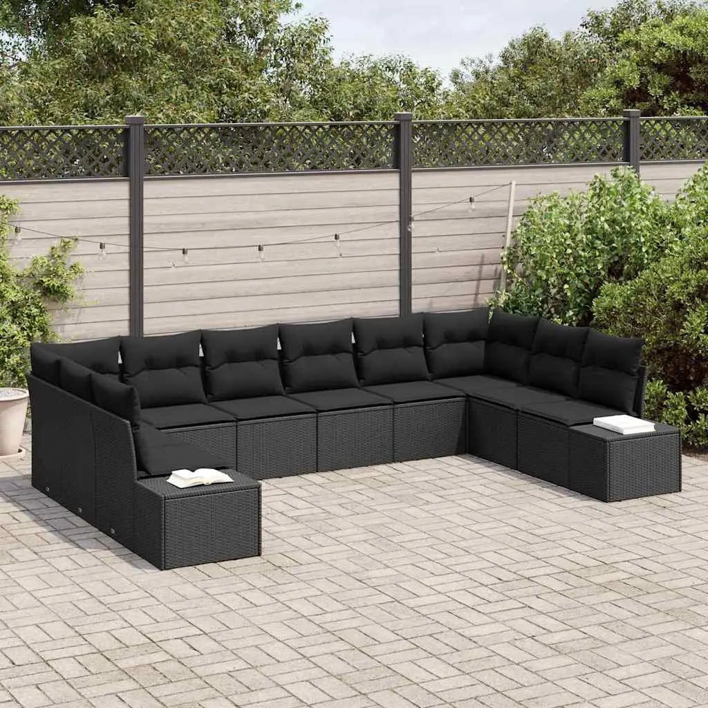 Garden Sofa Set 10 Piece Outdoor Sectional Poly Rattan Modular Lounge with