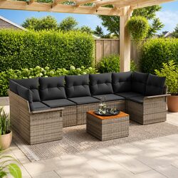 Concise 8-Piece Modular Garden Sofa Set Description