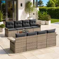 Compact 9-Piece Garden Sofa Set for Outdoor Enjoyment