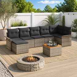 Concise Modular Garden Sofa Set - 8 Pieces