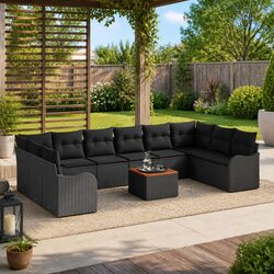 11-Piece Modular Garden Sofa Set for Outdoors