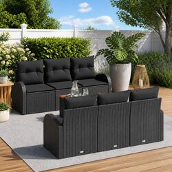 Concise Black Outdoor Sofa Set for Comfortable Seating