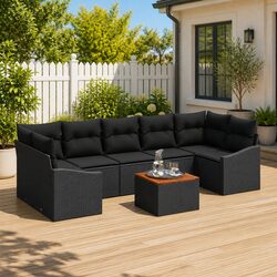 8-Piece Modular Garden Sofa Set: Simple and Stylish