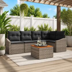 Compact 6-Piece Garden Sofa Set for Outdoor Comfort