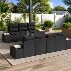Compact 8-Piece Outdoor Sofa Set with Cushions