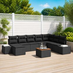 Compact 9-Piece Garden Sofa Set for Outdoor Relaxation