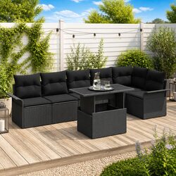 Concise 7-Piece Modular Garden Sofa Set for Outdoor Use