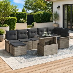 8 Piece Garden Sofa Set - Comfortable Grey Outdoor Furniture