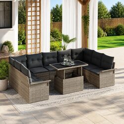 Compact 10-Person Modular Sofa Set for Outdoor Dining