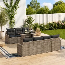 Concise Overview of the Grey Garden Sofa Set - 8 Pieces