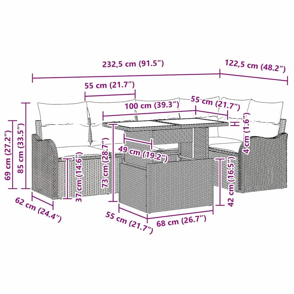 Outdoor Dining Set for Six