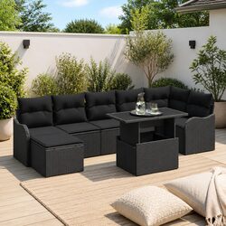 Compact 8-Piece Outdoor Sofa Set with Modular Design