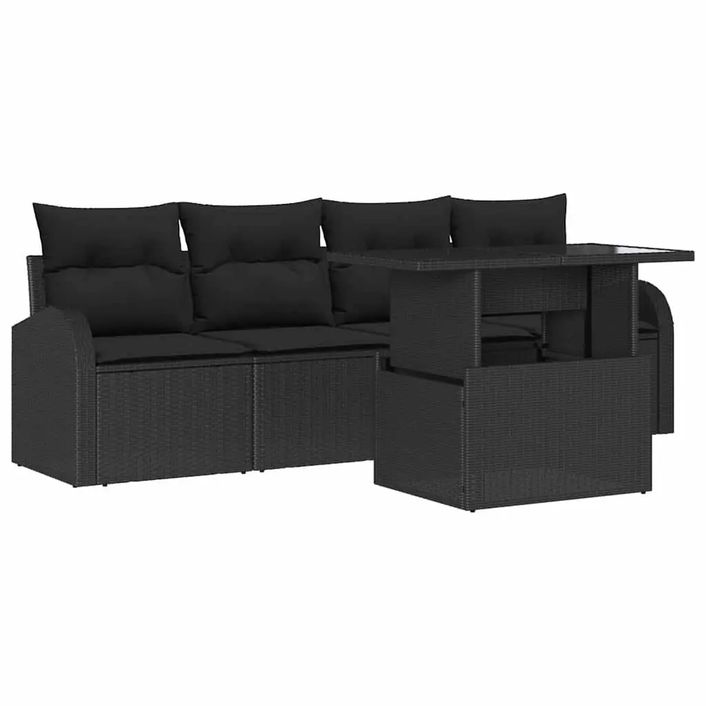 Black Garden Sofa Set for Outdoor Relaxation