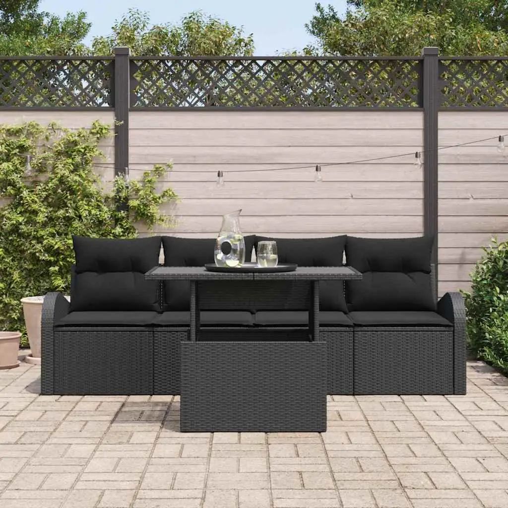 Black Garden Sofa Set for Outdoor Relaxation