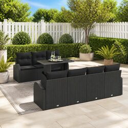 Sleek Rattan 8-Piece Outdoor Sofa Set with Cushions