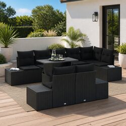 9-Piece Modular Garden Sofa Set: Simple and Effective