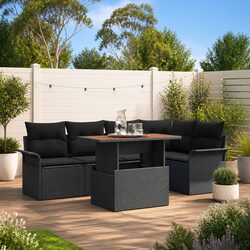Compact and Chic 6 Piece Garden Sofa Set for Your Patio