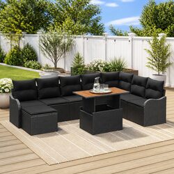 Concise 9-Piece Garden Sofa Set for Outdoor Enjoyment