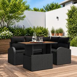 Compact 5-Piece Outdoor Sofa Set with Cushions