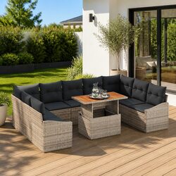 Compact and Stylish 10-Piece Outdoor Sofa Set
