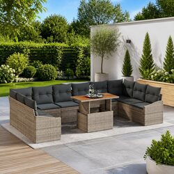 Outdoor Garden Sofa Set 11 Pieces Modular Lounge Seating Patio Furniture