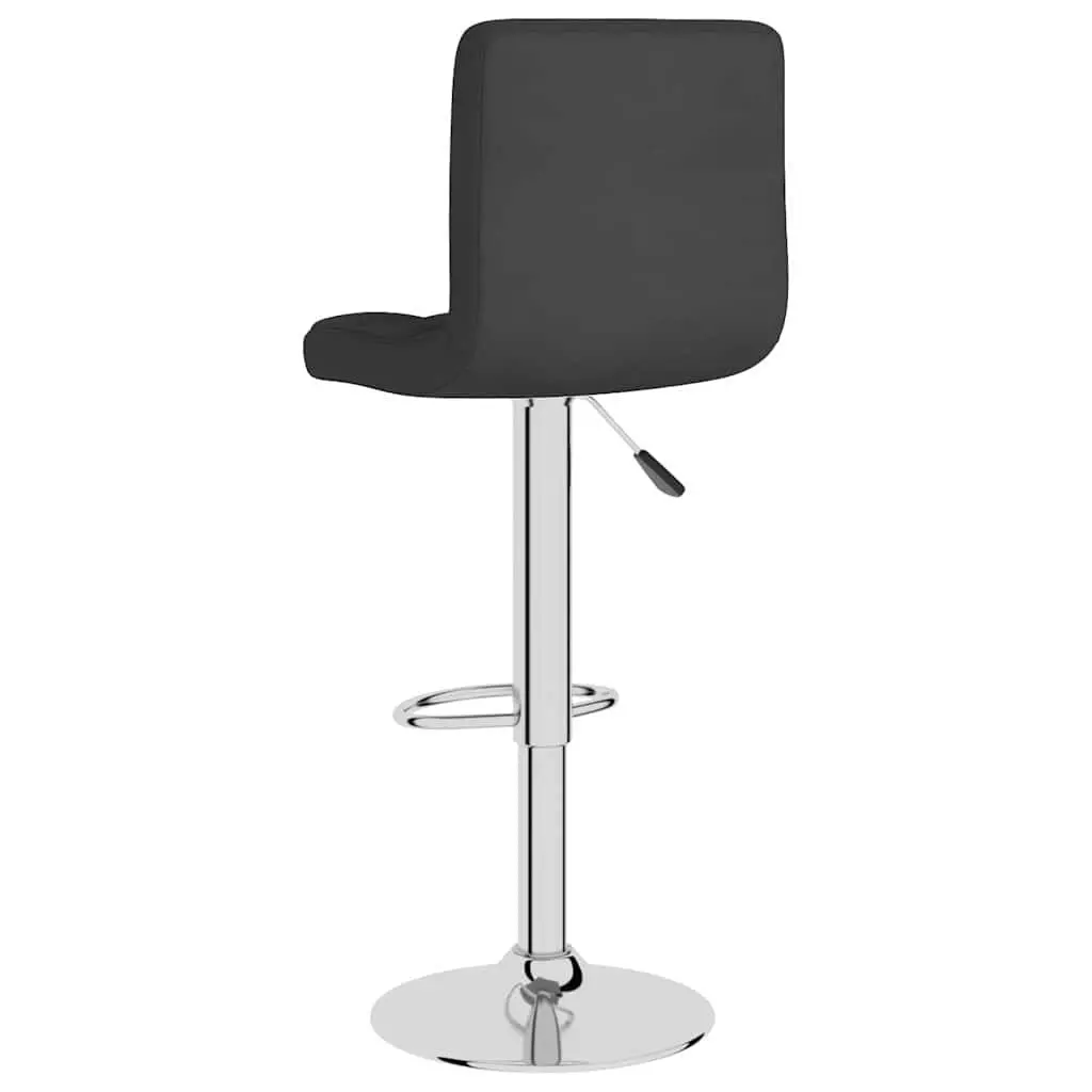 Bar Stools Black Fabric Height Adjustable Swivel 2 Piece Set