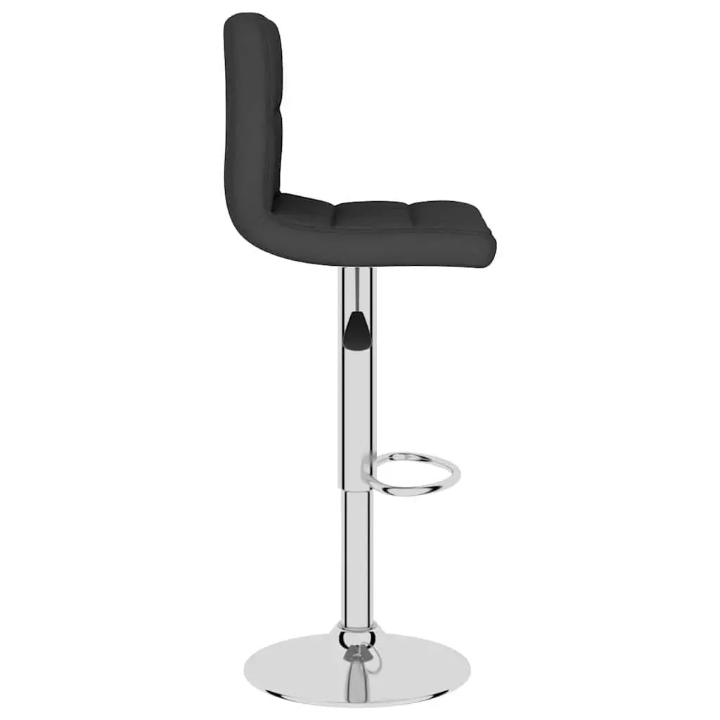 Bar Stools Black Fabric Height Adjustable Swivel 2 Piece Set
