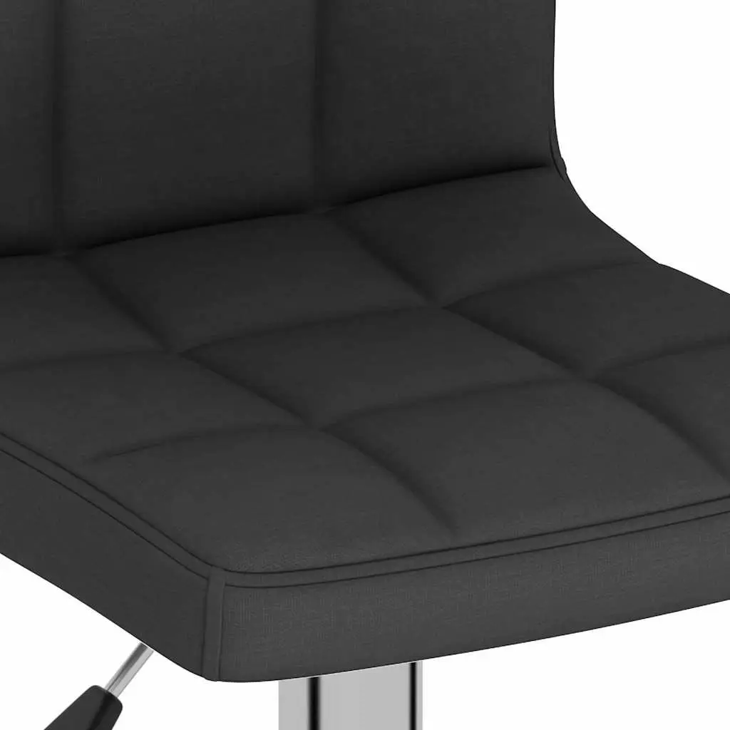 Bar Stools Black Fabric Height Adjustable Swivel 2 Piece Set