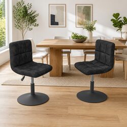 Concise Set of 2 Adjustable Swivel Dining Chairs
