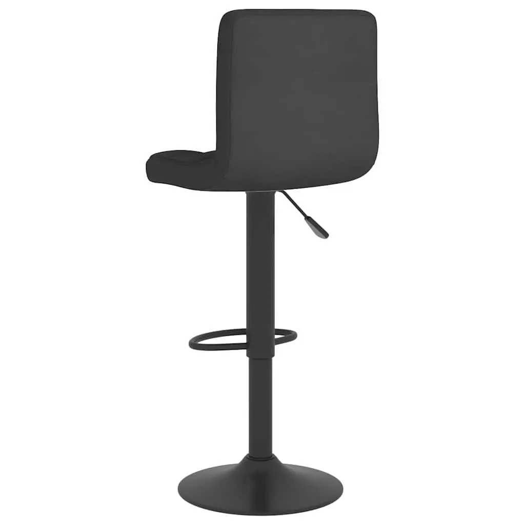 Bar Stools Black Fabric Counter Height Adjustable Swivel 2 Piece