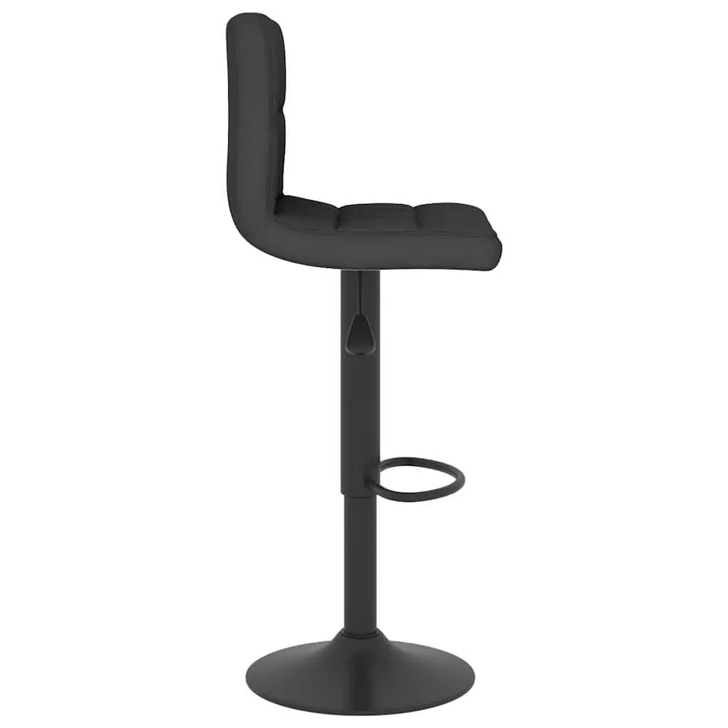 Bar Stools Black Fabric Counter Height Adjustable Swivel 2 Piece