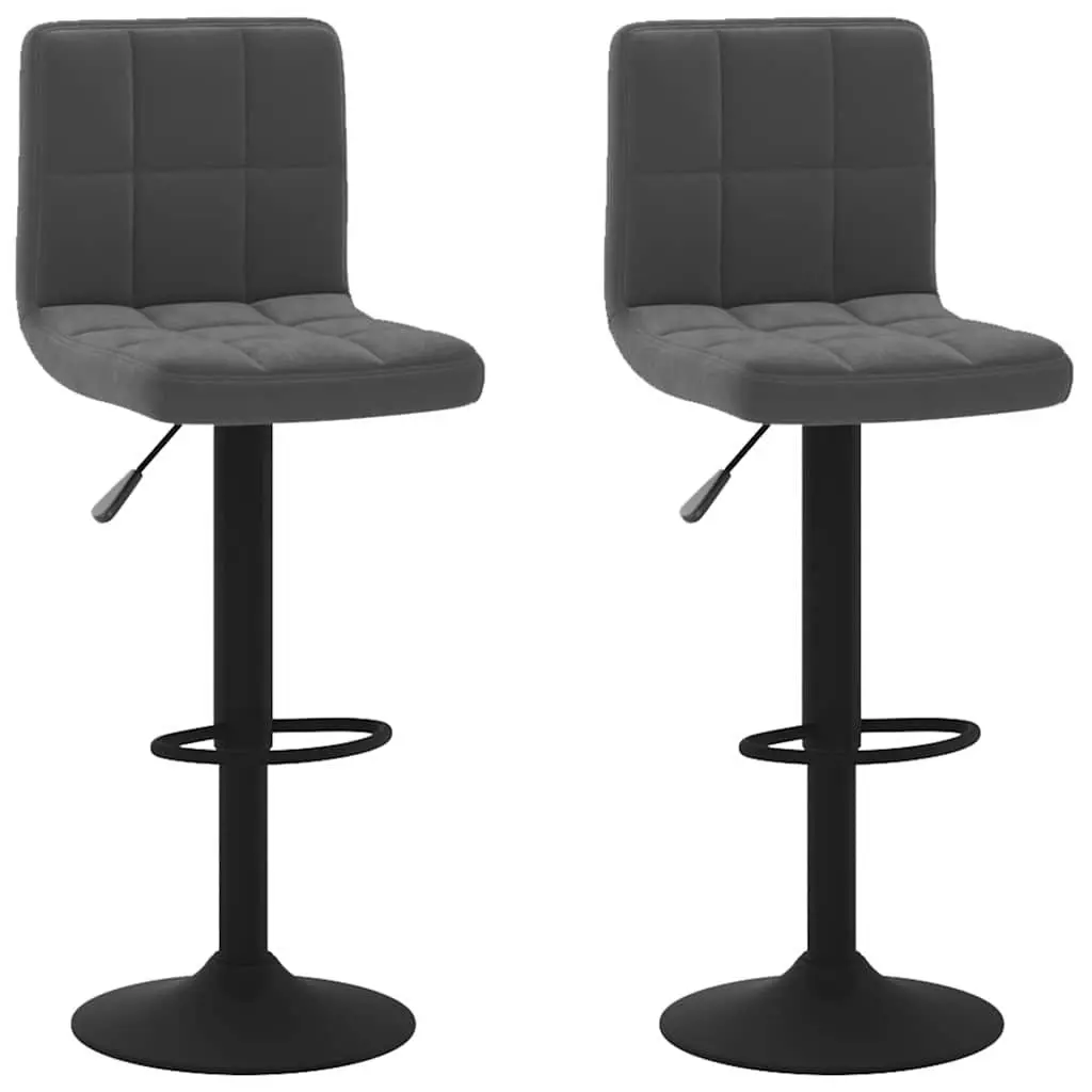 Bar Stools Black Velvet 2 Piece Swivel Counter Height Adjustable Chrome Base