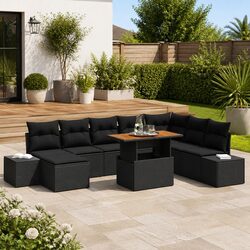 Compact and Reliable 9-Piece Outdoor Sofa Set