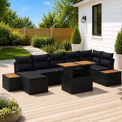 Compact and Versatile 8-Piece Garden Sofa Set