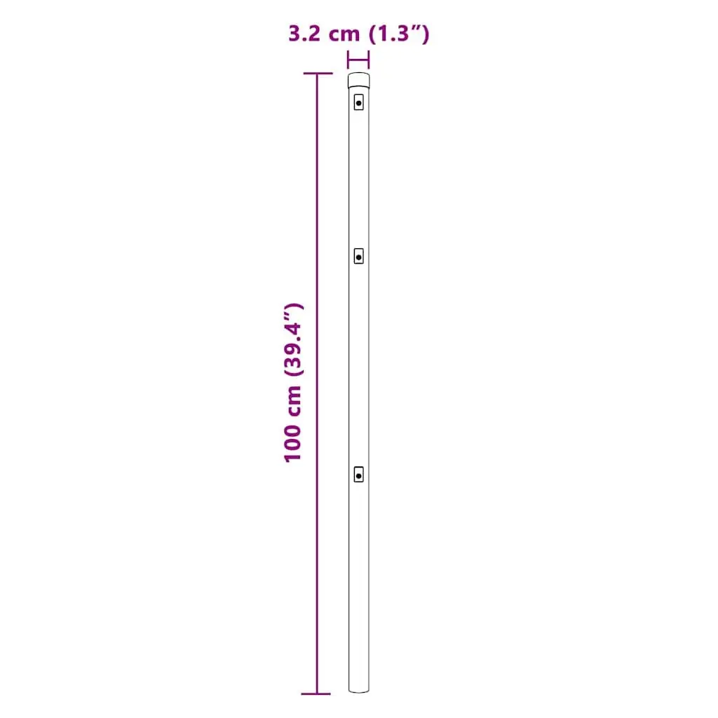 Fence Post Green 26 Piece Steel Embedded Garden Barrier Outdoor Boundary Marker