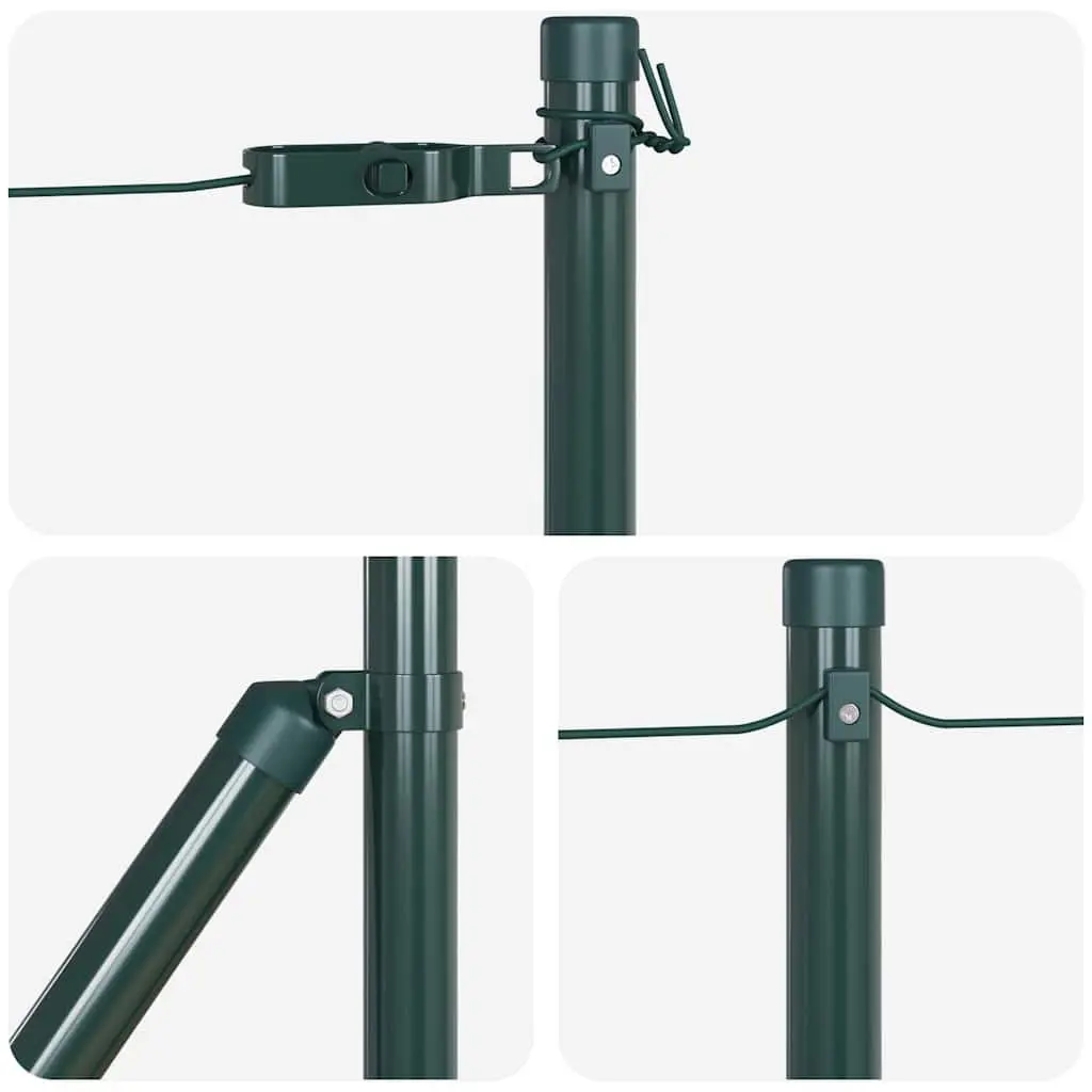 Fence Post Green 26 Pieces Powder-Coated Steel Garden Barrier Marking Outdoor