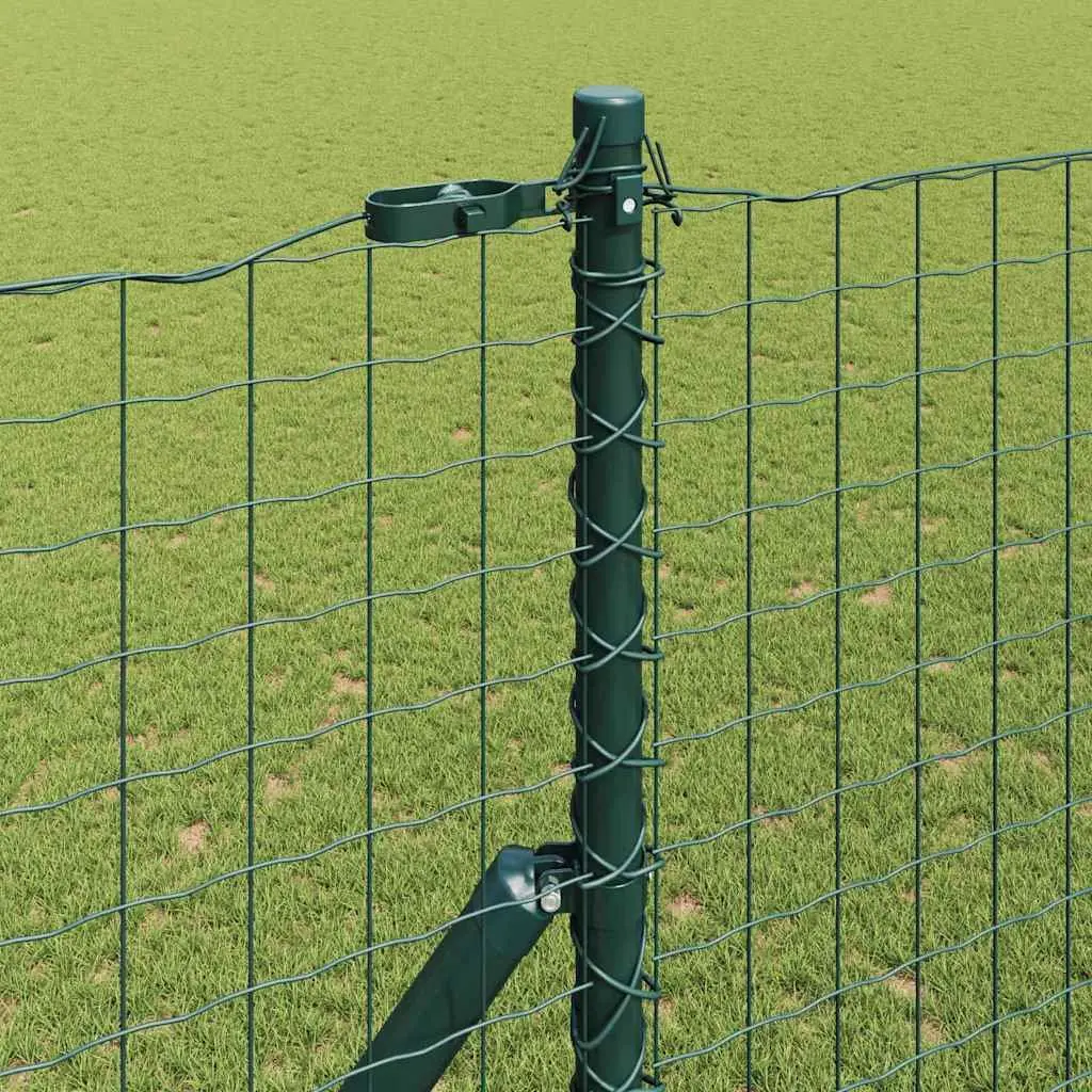 Garden Barrier 26 Piece Green Steel Embedded Fence Posts Outdoor Boundary Marker