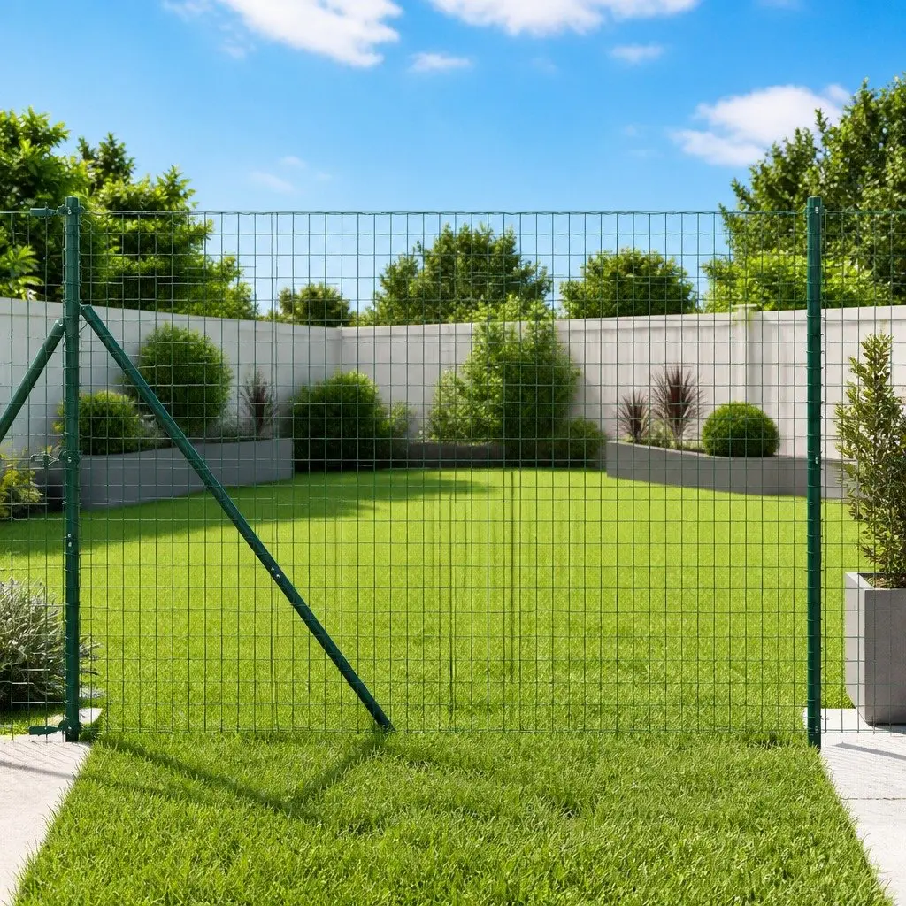 Green Steel Embedded Fence Posts for Gardens