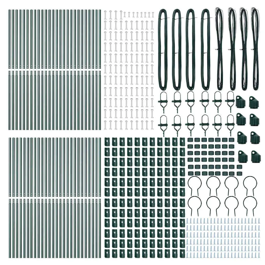 Embedded Fence Post 52 Pieces Green Steel Garden Boundary Marker Outdoor Fencing
