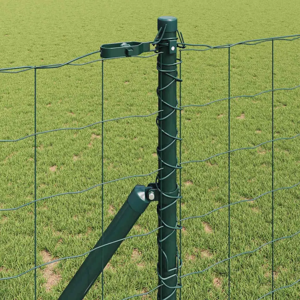 Outdoor Fence Panel Green Mesh PVC-Coated Steel Ground Fix Barrier Enclosure
