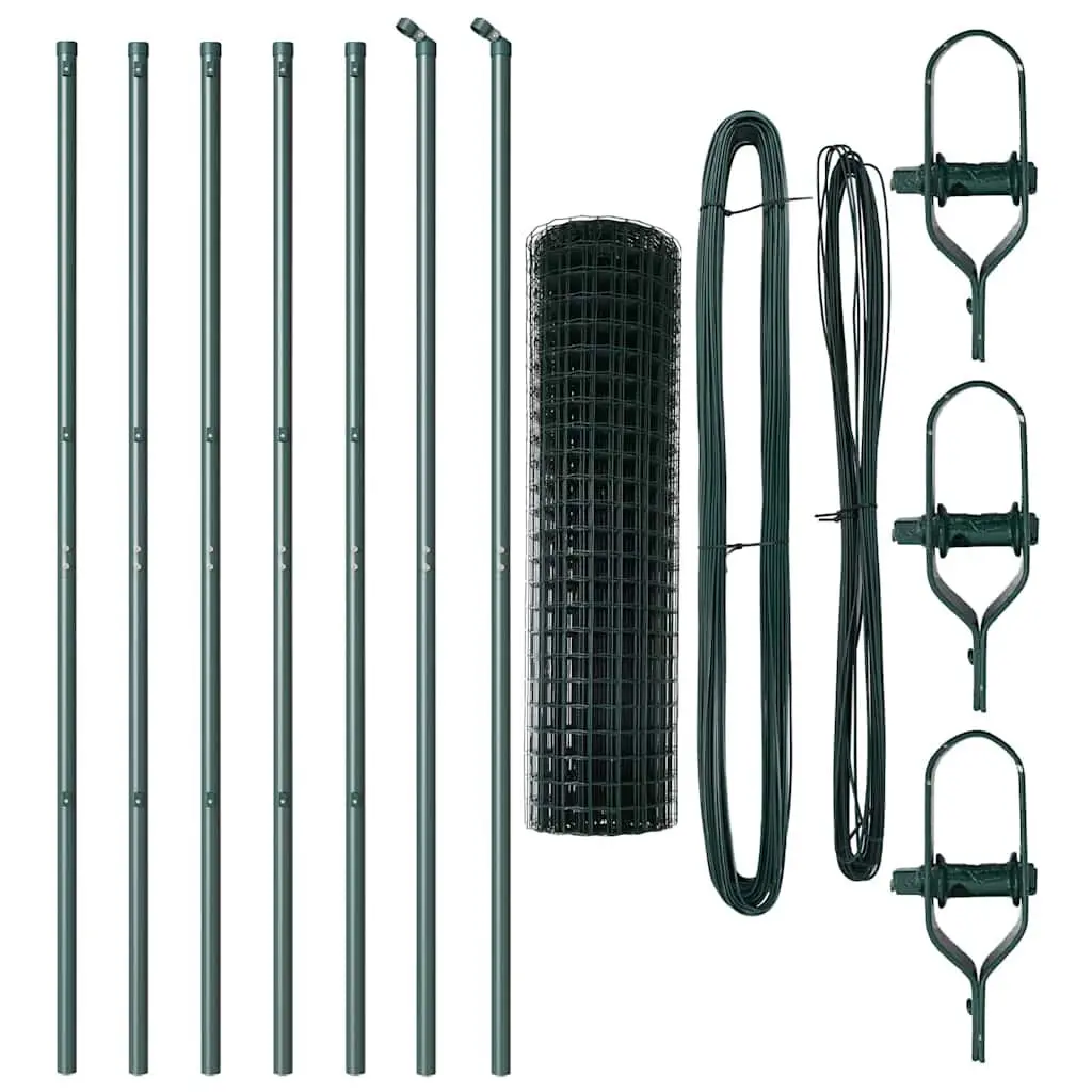Outdoor Fence Panel Green Mesh PVC-Coated Steel Ground Fix Barrier Enclosure