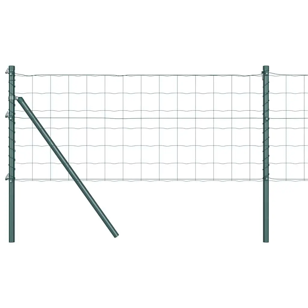 Fence Panel Green 25 x 0.8 m PVC-Coated Steel Mesh Outdoor Garden